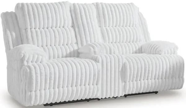 Rhines Falls - Alloy - Double Reclining Power Loveseat With Console