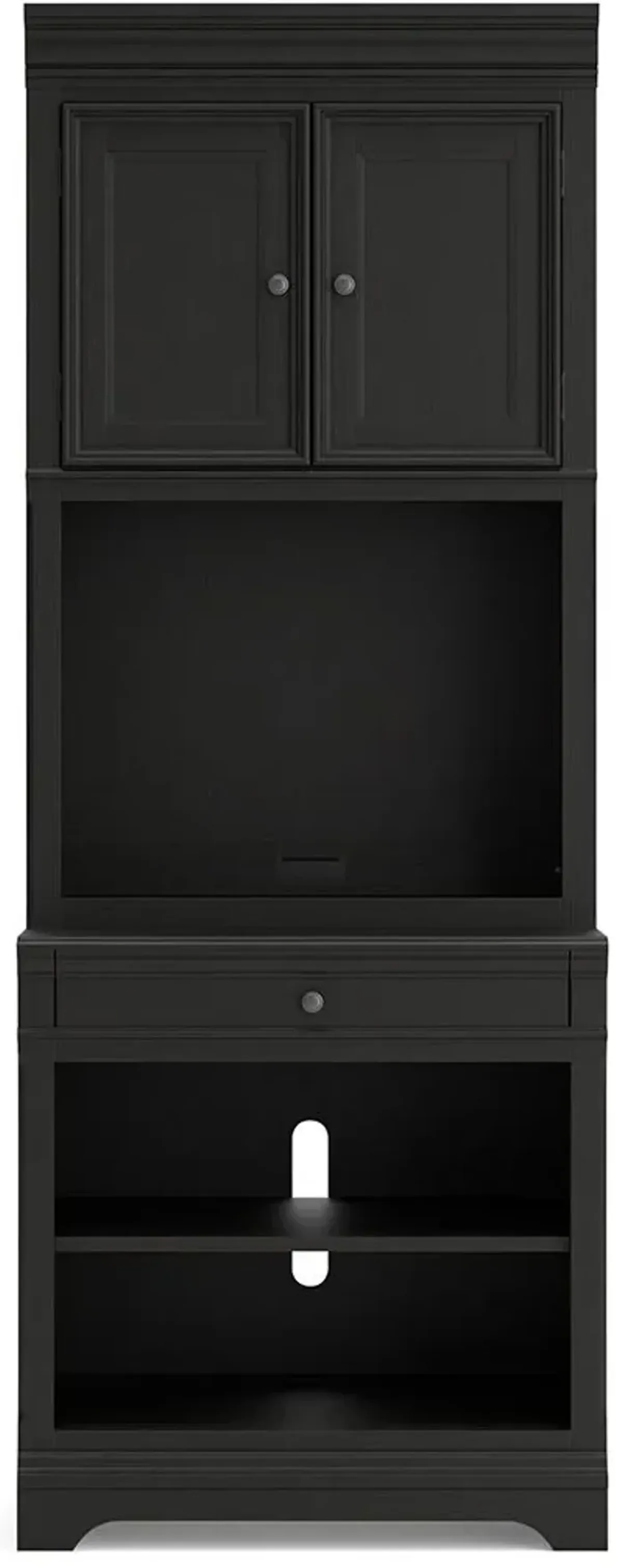 Beckincreek - Bookcase With Door Hutch - Black