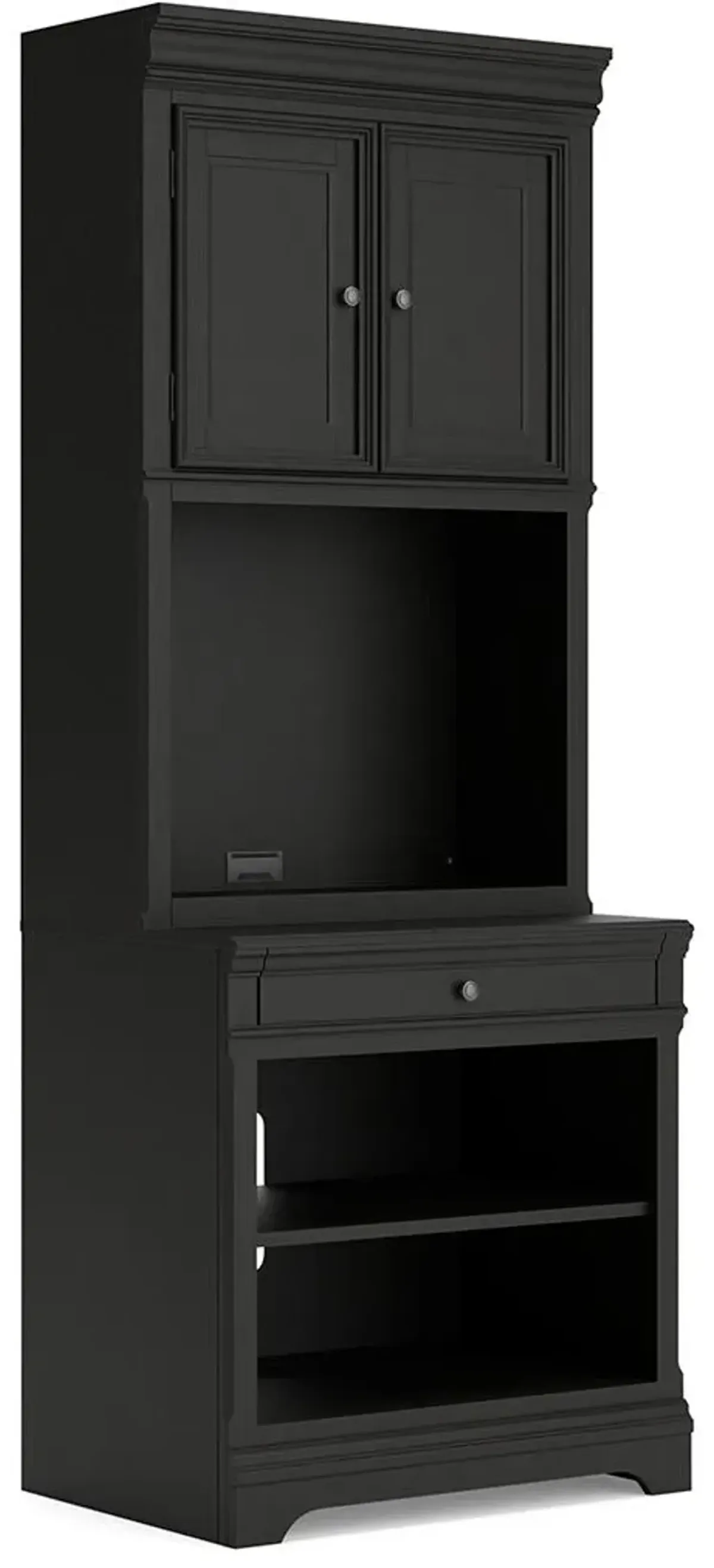 Beckincreek - Bookcase With Door Hutch - Black