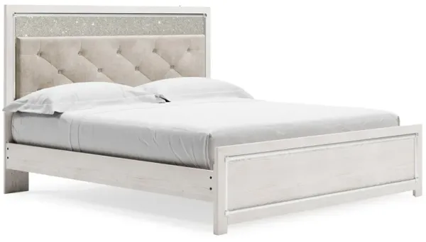 Altyra - King Panel Bed With Upholstered Headboard - White