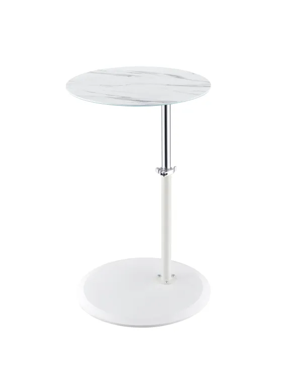 Orbit - 15.5" End Table With Height Adjustable Marble Textured Top