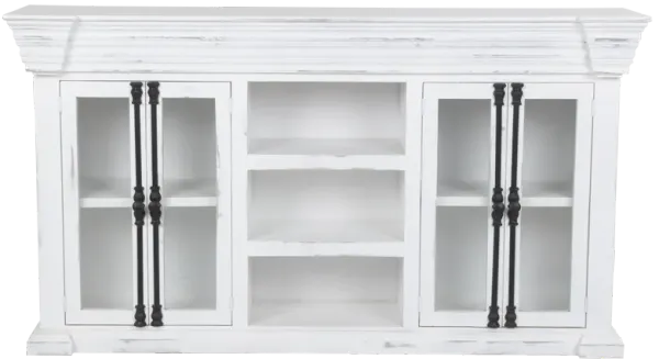 TV Console with Glass Doors
