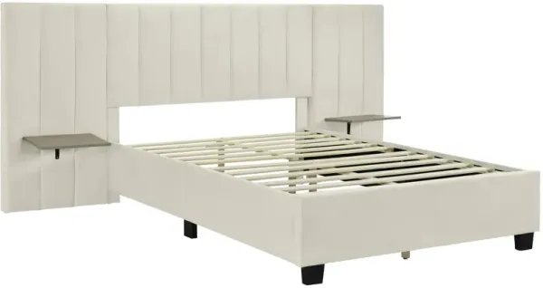 Upholstered Platform Bed With Big Headboard