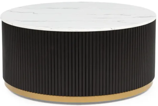 Kara - Coffee Table With Casters - Black / White
