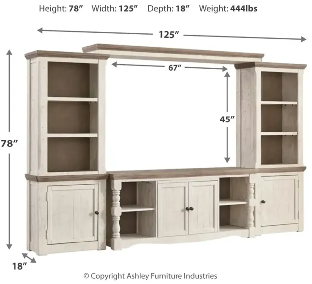 Havalance - Brown / Beige - 4 Pc. - Entertainment Center - 67" TV Stand