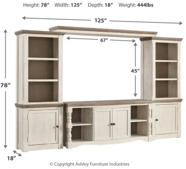 Havalance - Brown / Beige - 4 Pc. - Entertainment Center - 67" TV Stand