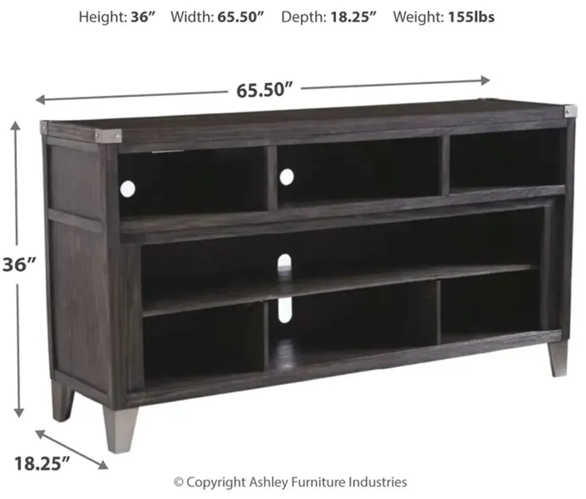 Todoe - Gray - 2 Pc. - 65" TV Stand with Wide Fireplace Insert