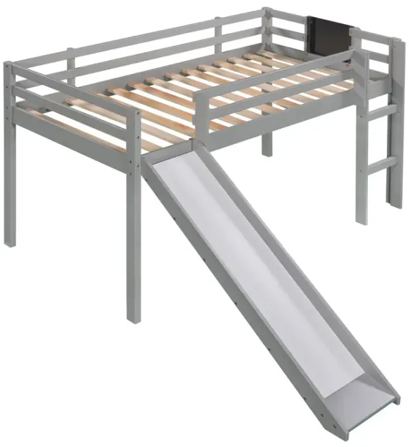 Loft Bed With Slide, Stair And Chalkboard