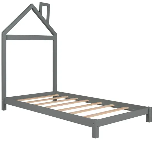 Platform Bed With House Shaped Headboard