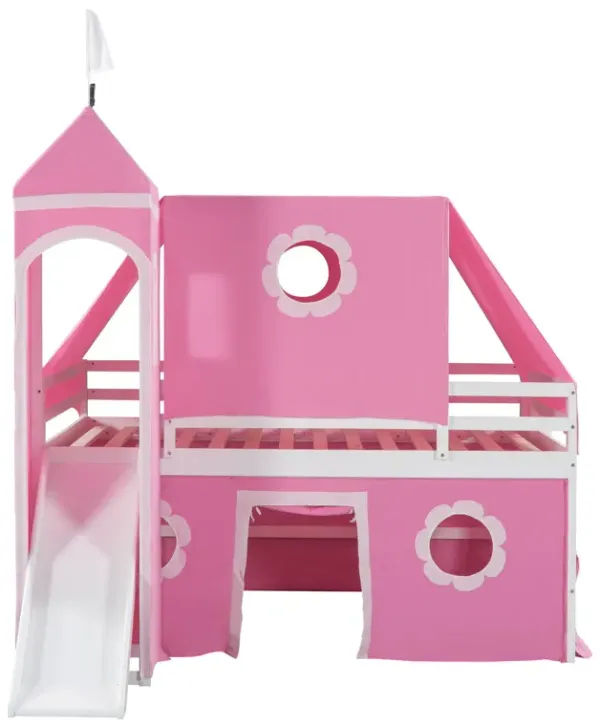 Loft Bed With Slide Tent And Tower Fun Playhouse Design