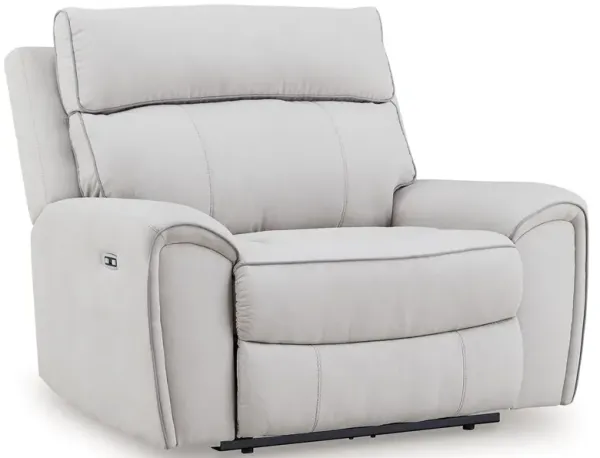 Social Pointe - Pearl / Ash - Power Recliner / Adjustable Headrest