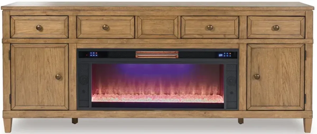 Sharlance - 81" TV Stand With Electric Fireplace