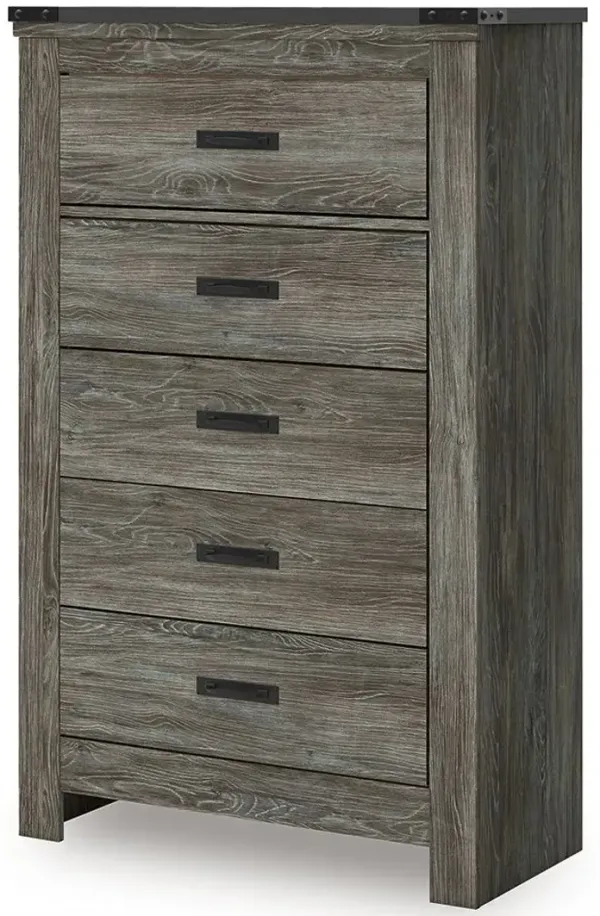Frandern - Gray - Five Drawer Chest