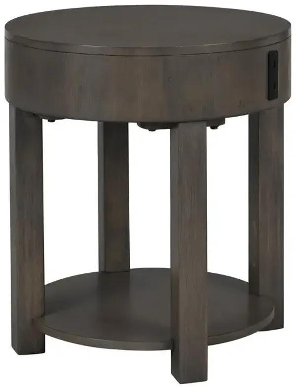 Jonah - MDF End Table With USB Ports - Light Brown
