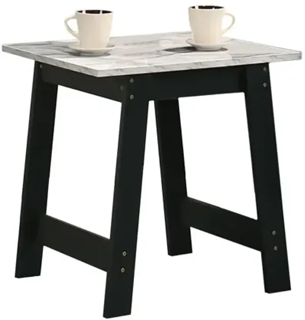 Kenzo - End Table With Faux Marble Top Finish - Black