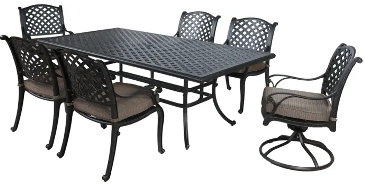 Rectangular 6 Person 85.83" Long Dining Set With Cushions