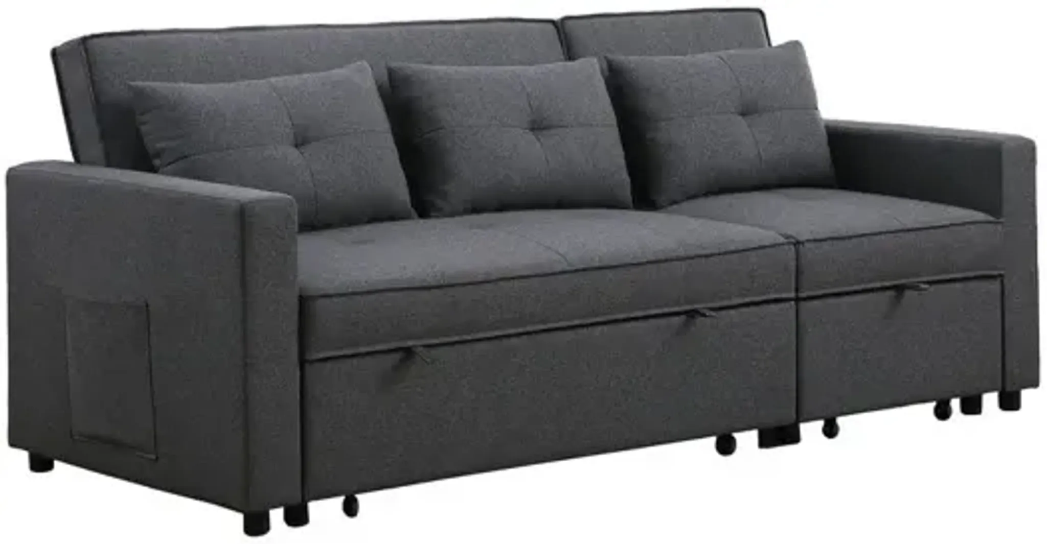 Zoey Linen Convertible Sleeper Sofa With Side Pocket Bel Furniture ...