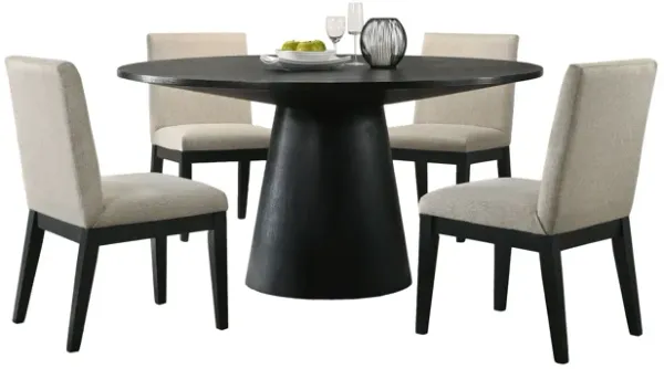 Jasper - Wide Contemporary Round Dining Table Set
