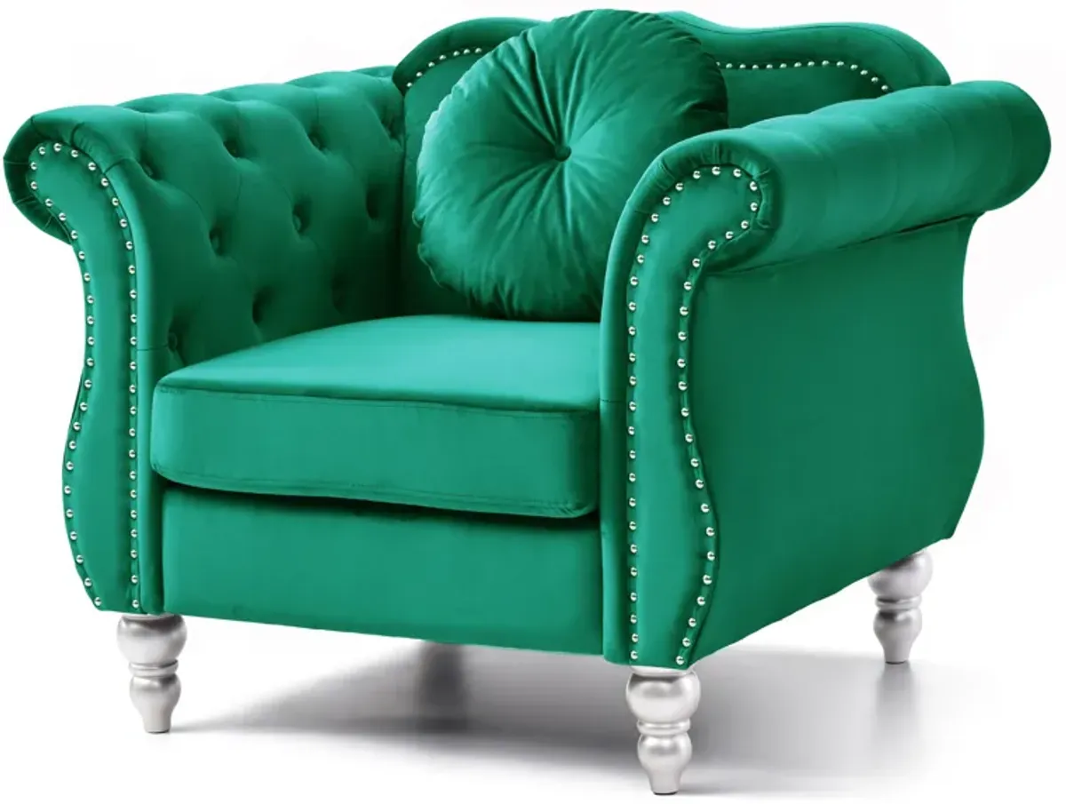 Chic Transitional Flared Arm Chair
