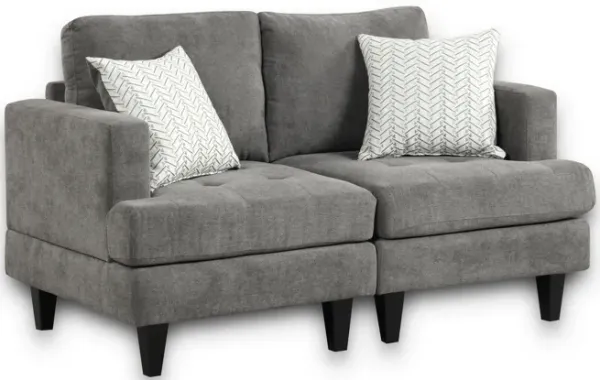 Callaway - Loveseat With Throw Pillows - Gray