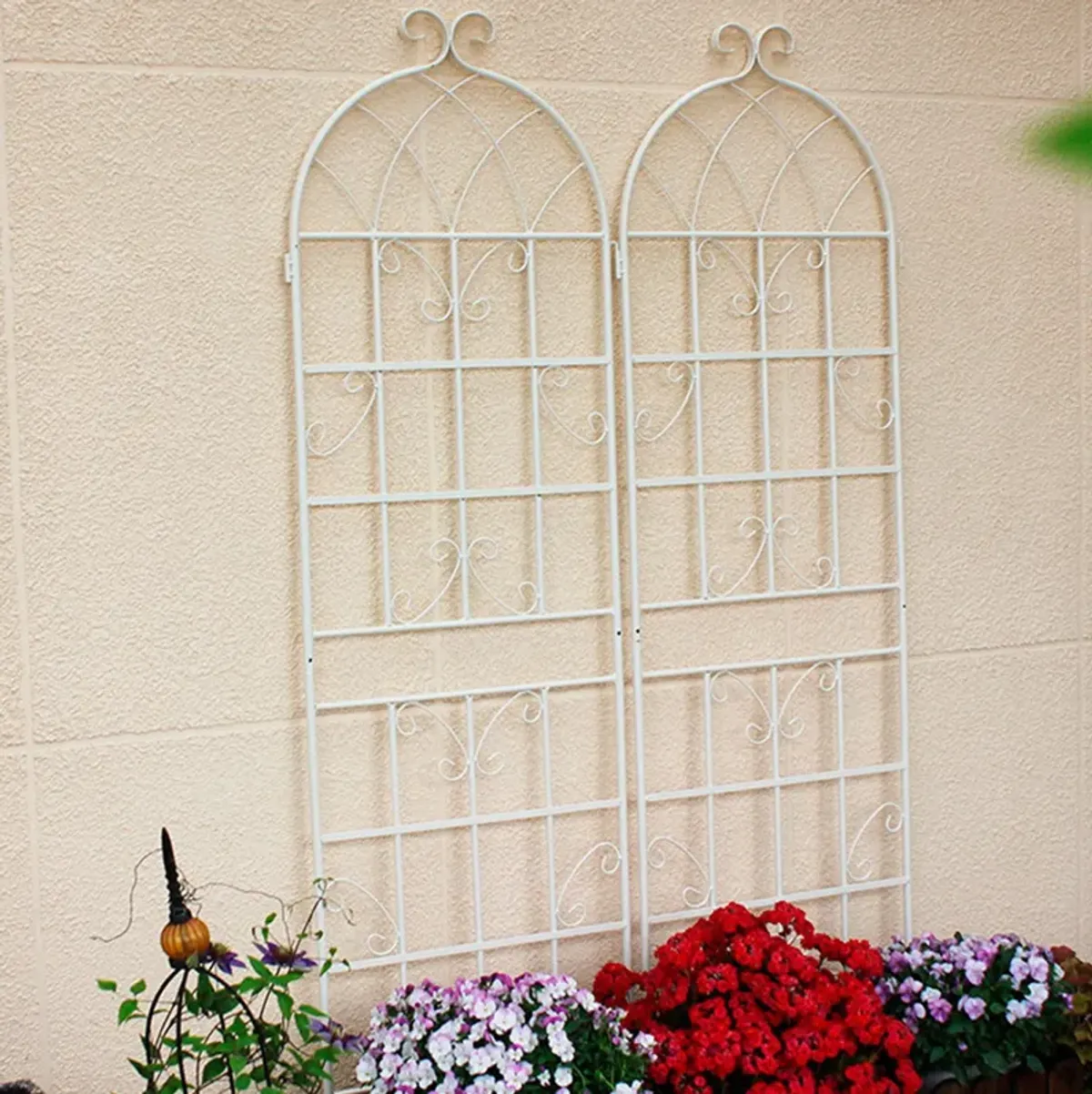 Metal Garden Rustproof Trellis For Climbing Plants Outdoor Flower Support