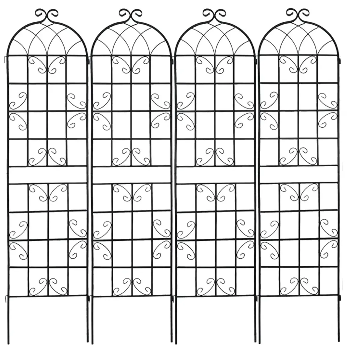 Metal Garden Rustproof Trellis For Climbing Plants Outdoor Flower Support