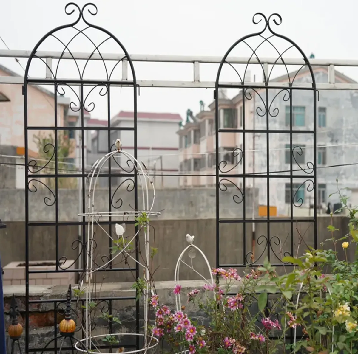 Metal Garden Rustproof Trellis For Climbing Plants Outdoor Flower Support