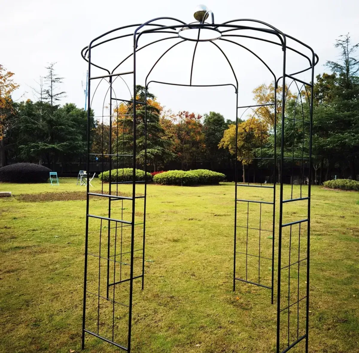 Metal Garden Arch Iron Garden Arbors Gazebo Dia High Birdcage Shape Pergola Pavilion For Wedding Ceremony