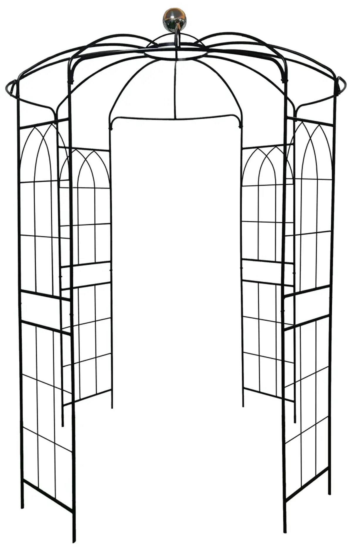 Metal Garden Arch Iron Garden Arbors Gazebo Dia High Birdcage Shape Pergola Pavilion For Wedding Ceremony