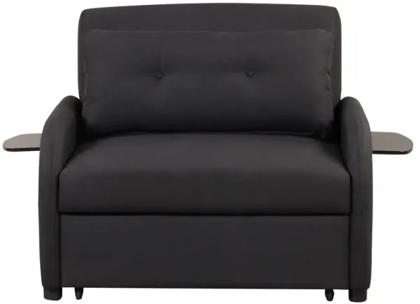 Pull Out Sofa Sleeper 3 In 1 With 2 Wing Table And USB Charge For Nap Line Fabric For Living Room Recreation Room