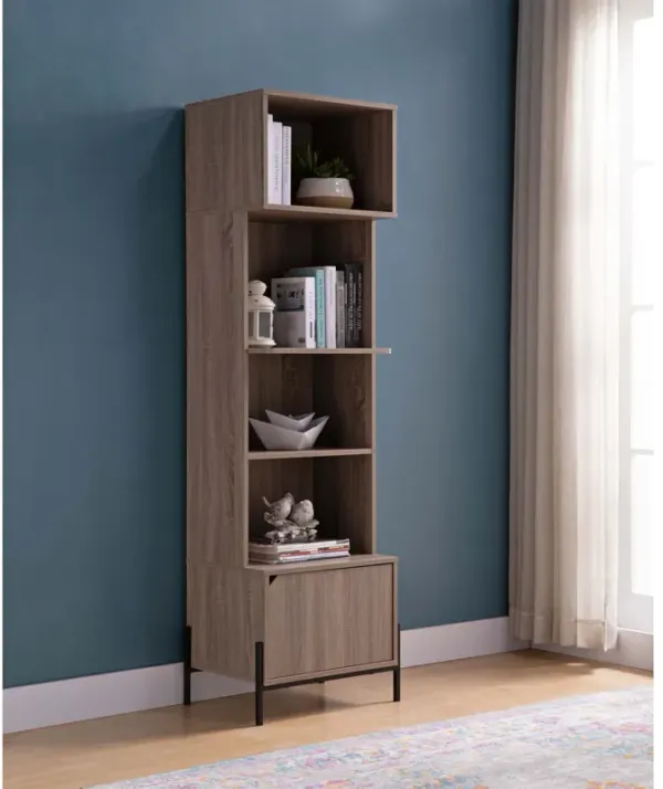 Bakers Rack, Kitchen Display Storage Cabinet - Dark Taupe