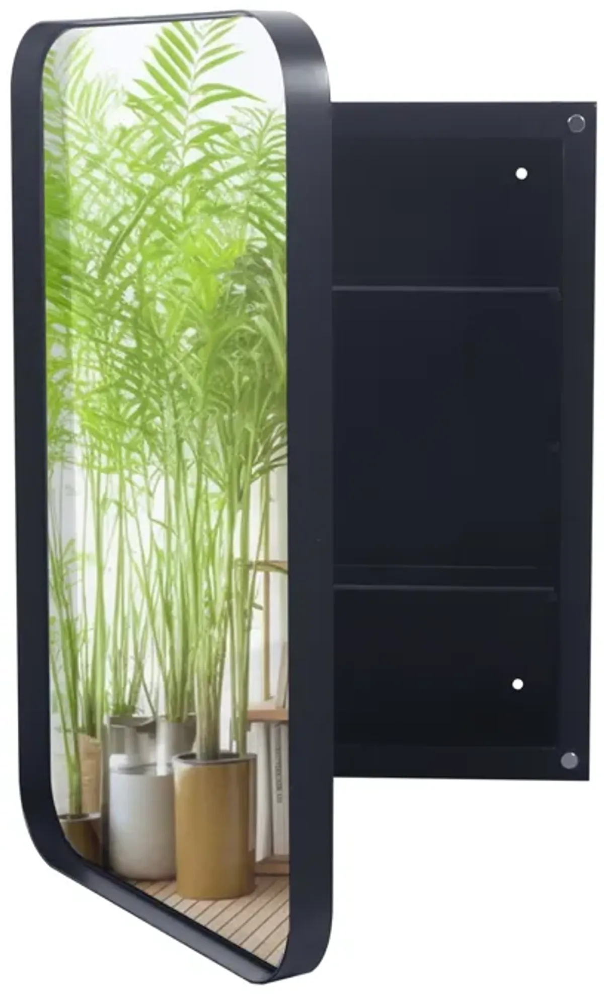 Recessed Metal Framed Medicine Cabinet With Mirror And Adjustable Shelves Wall Mirror With Storage For Bathroom