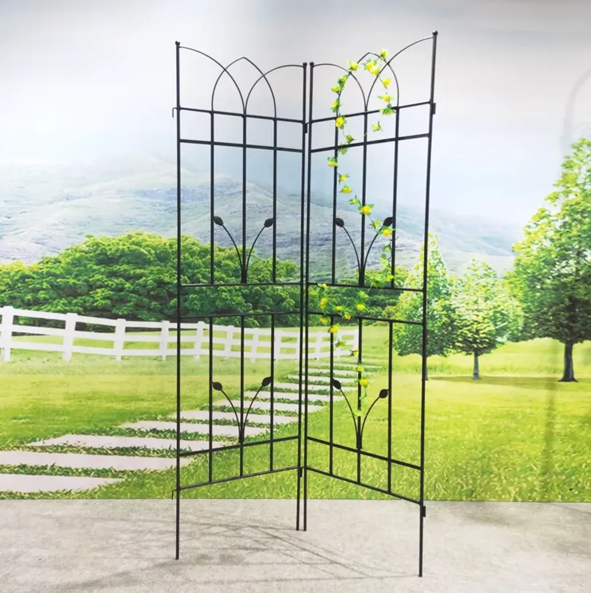 Metal Garden Trellis Rustproof For Climbing Plants Outdoor Flower Support