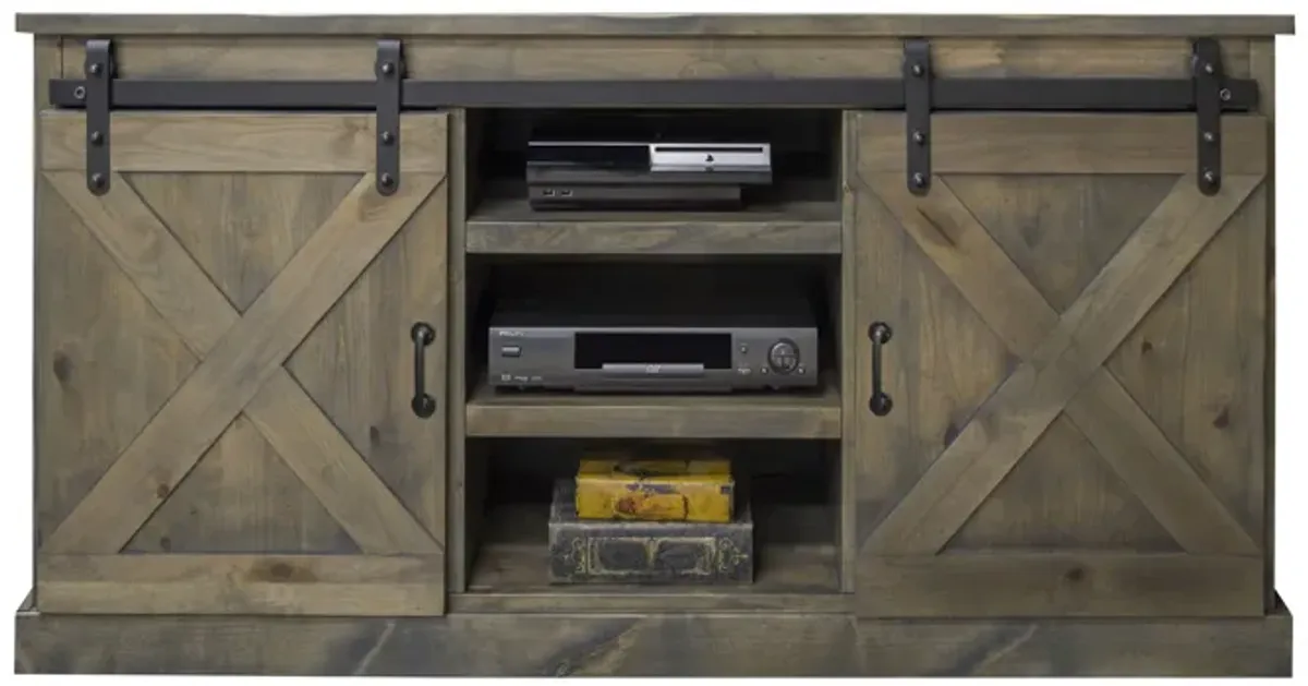 Farmhouse - Corner TV Stand - Barnwood