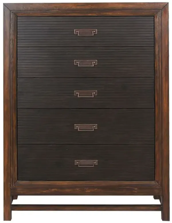 Branson - 5 Drawer Chest, Two Tone - Brown