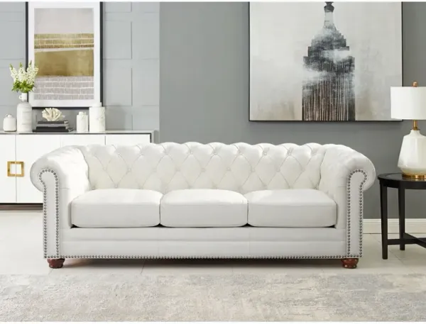 Aliso - Leather Sofa - Creamy White