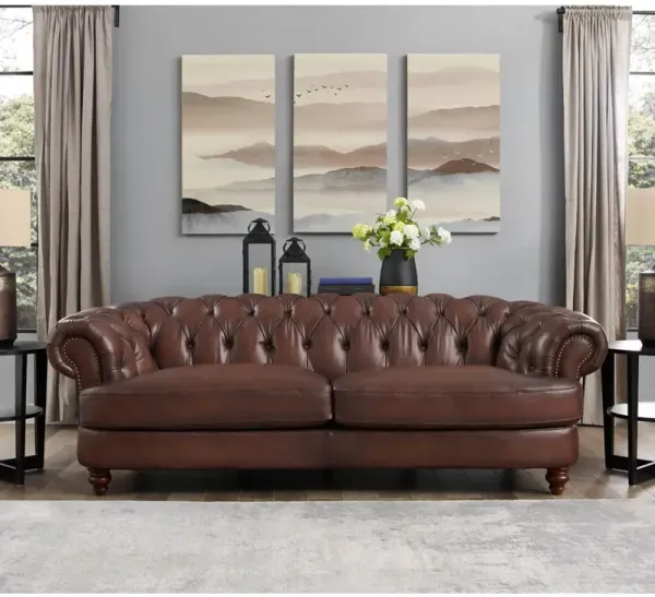 Newport - Leather Sofa - Caramel