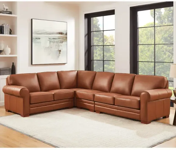 Brookfield - Leather L-Shaped Convertible Sectional