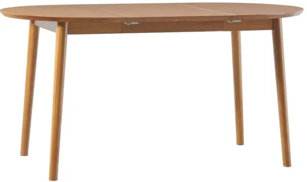 Mid-Century Damsel Extension Dining Table With Removable Leaf - Caramel