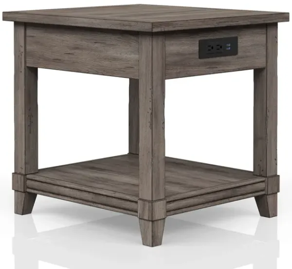 End Table With Storage Drawer Usn - Gray