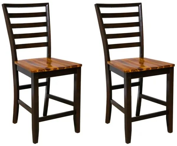 Timberline - Ladderback Barstools (Set of 2) - Brown