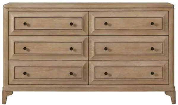 Modern 6 Drawer Dresser - Sand
