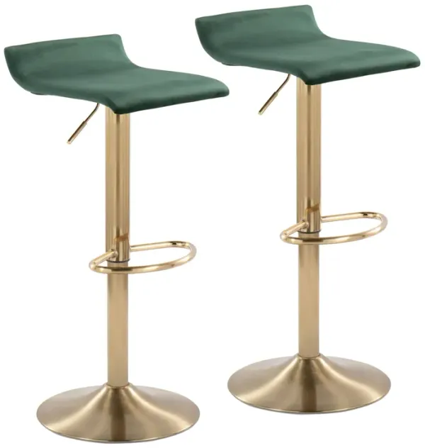 Ale - Contemporary Adjustable Height Barstool With Swivel With Oval Footrest (Set of 2)