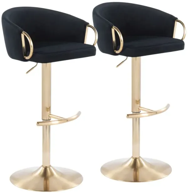 Claire - Contemporary / Glam Adjustable Bar Stool (Set of 2)