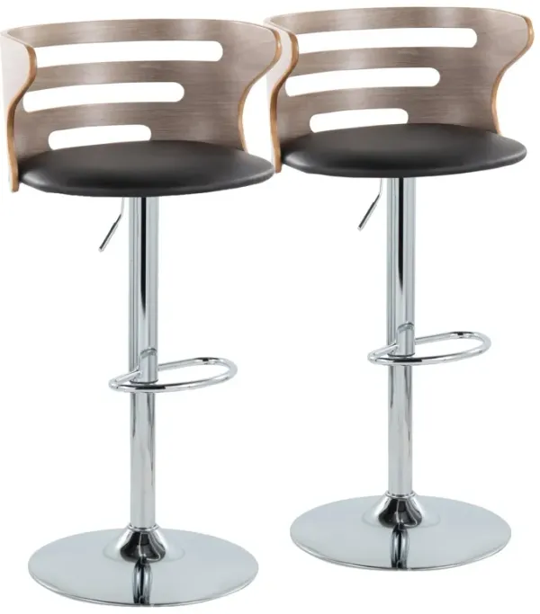 Cosi - Sophisticated Design Adjustable Barstool With Swivel (Set of 2)