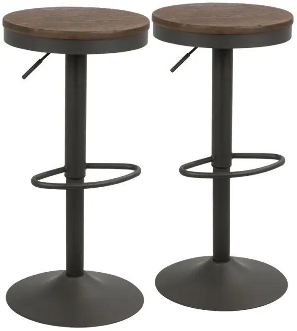 Dakota - Industrial Adjustable Barstool (Set of 2)