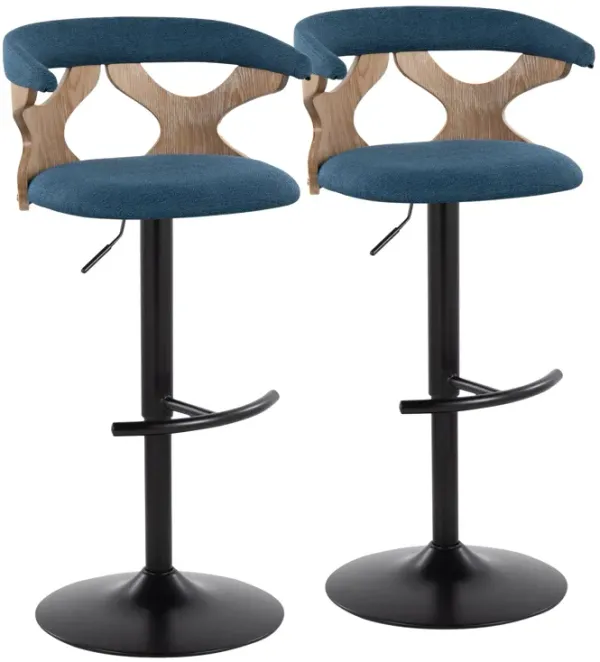 Gardenia - Contemporary Adjustable Barstool & Swivel With Rounded T Footrest (Set of 2)