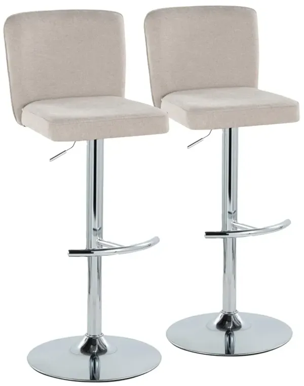 Henry - Contemporary Adjustable Barstool With Swivel & Rounded T Footrest (Set of 2)