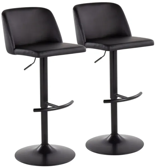 Toriano - Contemporary Adjustable Bar Stool With Rounded T Footrest (Set of 2)