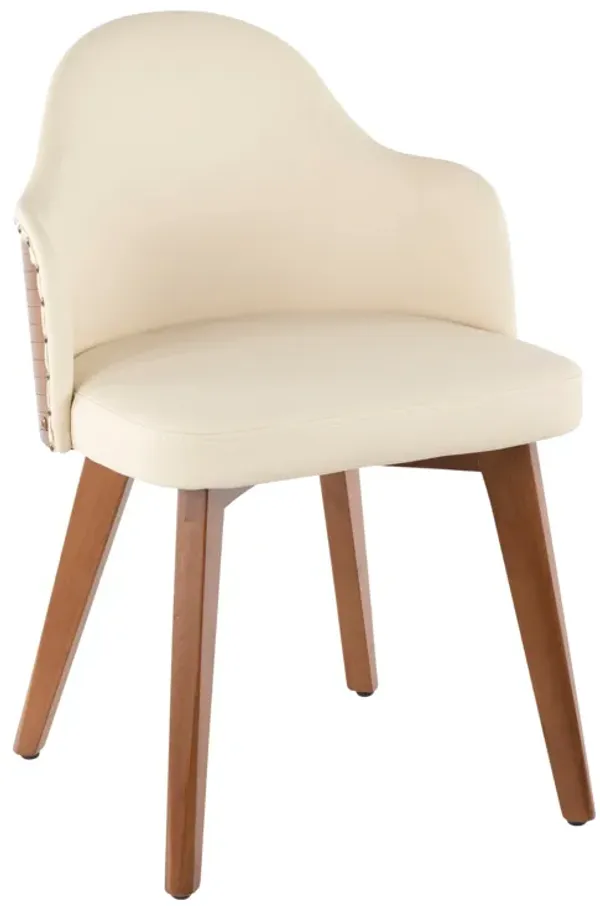 Ahoy - Mid-Century Chair - Walnut / Cream
